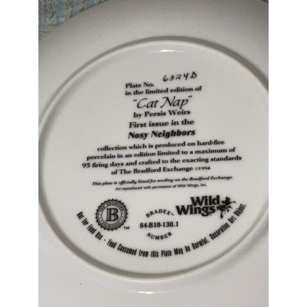 Vintage 1994 The Bradford Exchange Collectors Plate Cat Nap by Persis Weirs